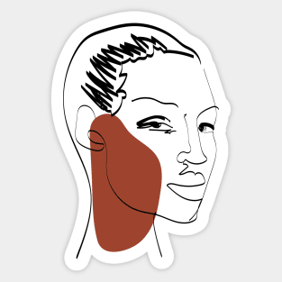 Outline black girl Sticker